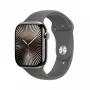 Viedpulkstenis Apple Watch Series 10 GPS + Cellular 46mm dabīgā titāna korpuss, pelēka sporta siksniņa S/M
