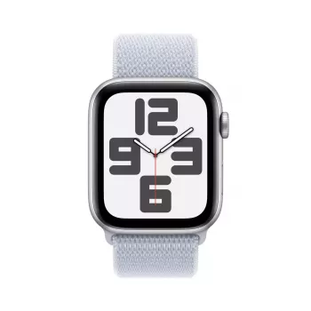 Viedpulkstenis Apple Watch SE GPS + Cellular 44mm Sudraba alumīnija korpuss Zils mākoņu sporta cilpa