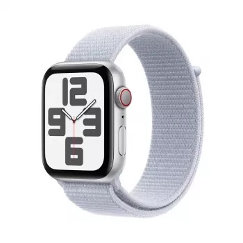 Viedpulkstenis Apple Watch SE GPS + Cellular 44mm Sudraba alumīnija korpuss Zils mākoņu sporta cilpa