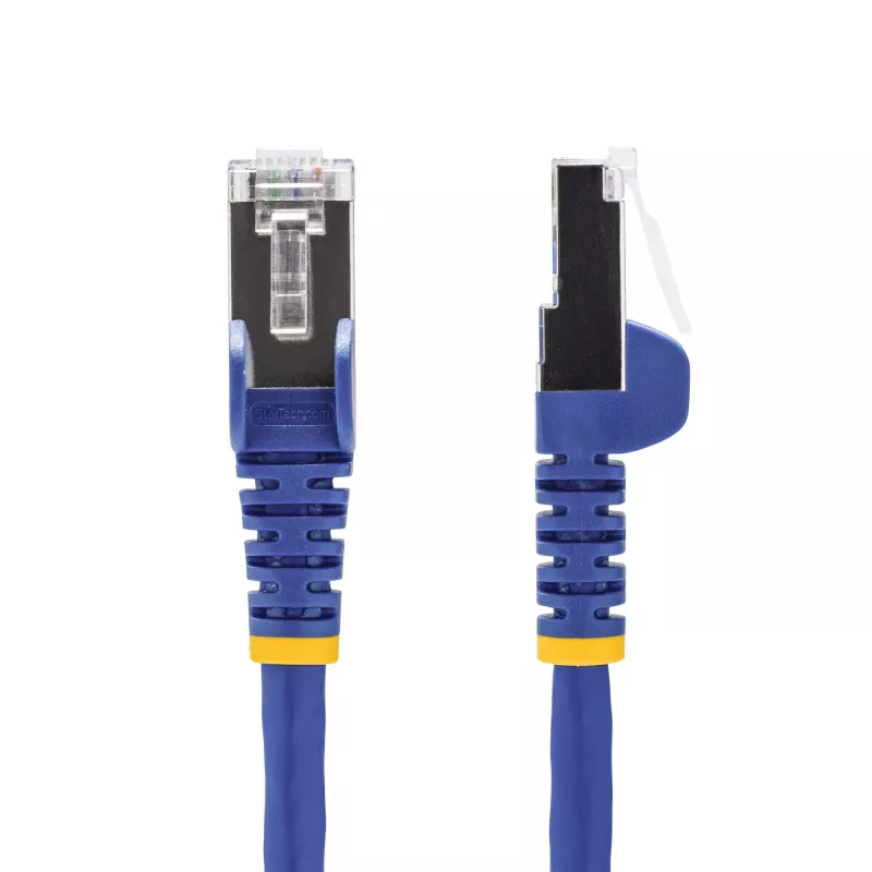StarTech.com 50cm zils CAT8 Ethernet kabelis, bezāķa RJ45, 25G/40G, 2000MHz, 100W PoE++, S/FTP, 26AWG tīrs varš, LSZH, ekranēts tīkla savienojuma vads ar sprieguma atslogotājiem, individuāli testēts