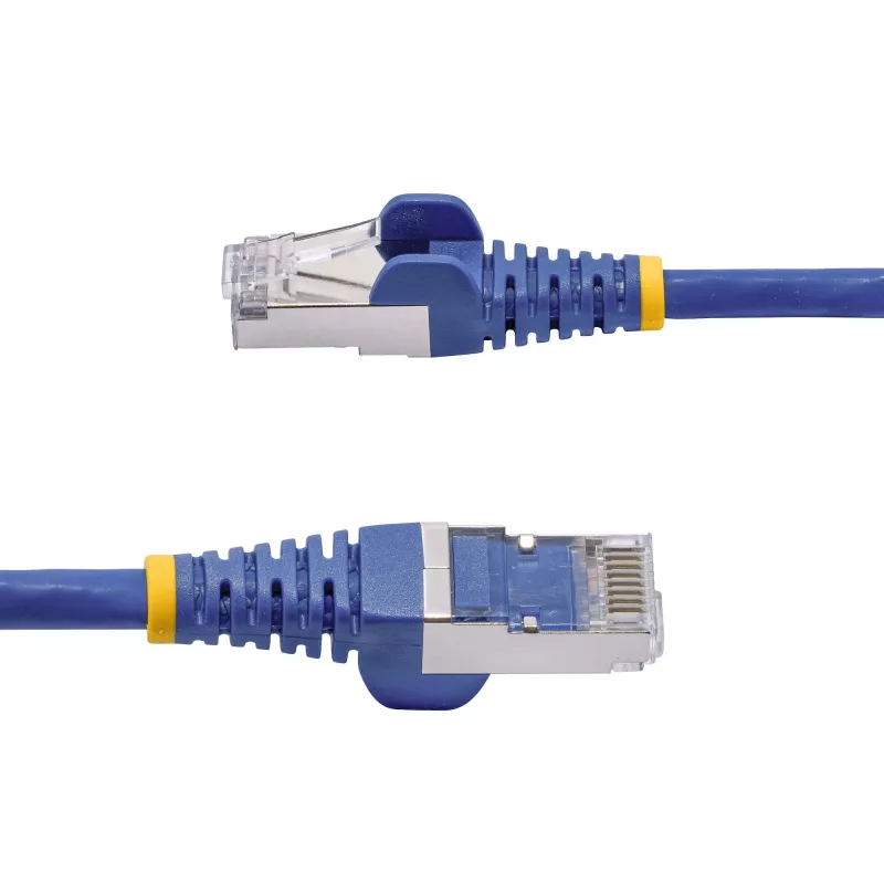 StarTech.com 50cm zils CAT8 Ethernet kabelis, bezāķa RJ45, 25G/40G, 2000MHz, 100W PoE++, S/FTP, 26AWG tīrs varš, LSZH, ekranēts tīkla savienojuma vads ar sprieguma atslogotājiem, individuāli testēts
