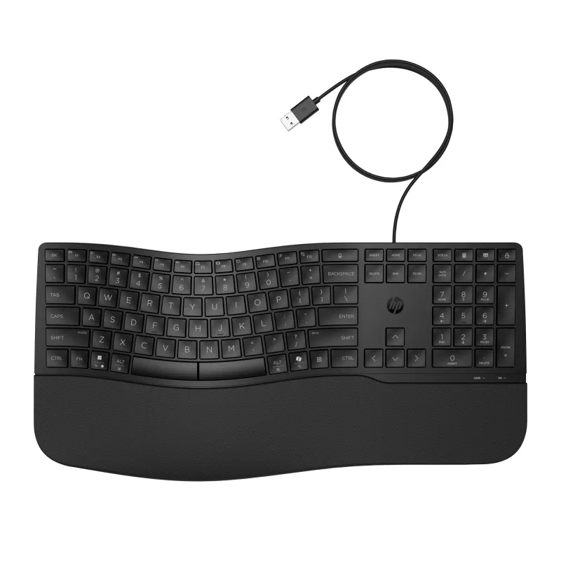 HP 485 Comfort vadu tastatūra, pilna izmēra, USB, membrāna, ar plaukstas balstu