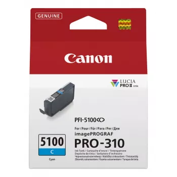 Canon PFI-5100 C oriģinālā ciāna tintes kasetne, 1 gab.
