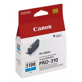 Canon PFI-5100 C oriģinālā ciāna tintes kasetne, 1 gab.