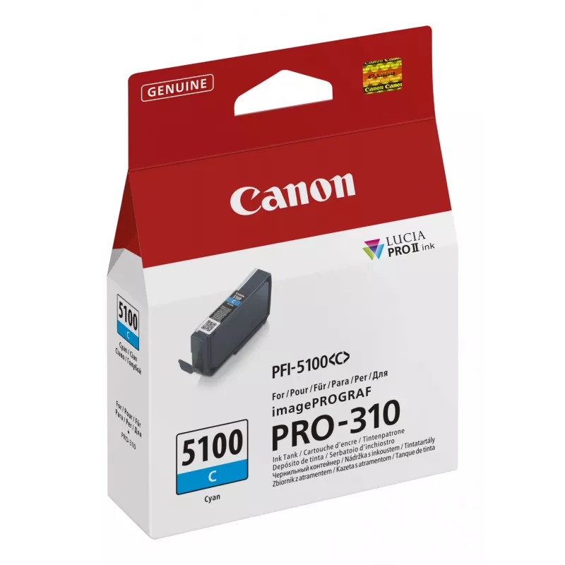 Canon PFI-5100 C oriģinālā ciāna tintes kasetne, 1 gab.