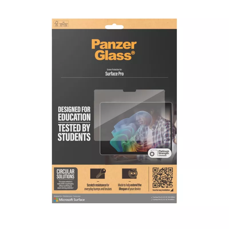 PanzerGlass ® Ekrāna aizsargs Microsoft Surface Pro X | Pro 8 | Pro 9 | Pro 10 | Pro 11 | Ultra-Wide Fit