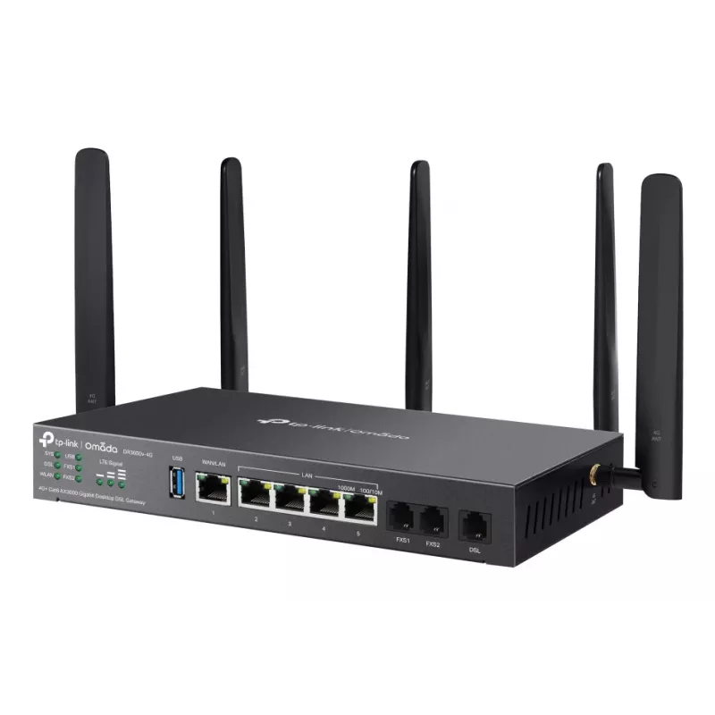 TP-Link Omada DR3650V-4G bezvadu maršrutētājs Gigabit Ethernet Divjoslu (2.4 GHz / 5 GHz) Melns