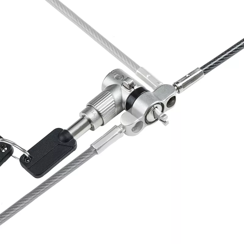 StarTech.com Universāla klēpjdatora bloķēšanas trosīte 2m, saderīga ar Noble Wedge/Nano/K-Slot, atslēgas bloķēšana, pretzagšanas oglekļa tērauda trosīte