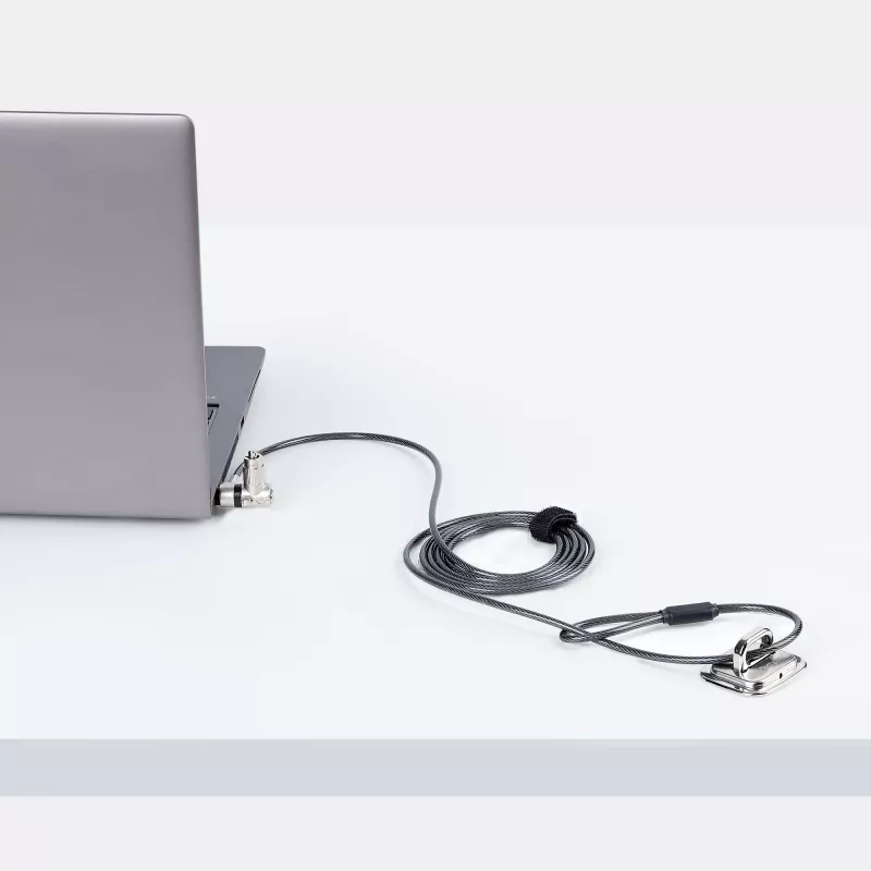StarTech.com Universāla klēpjdatora bloķēšanas trosīte 2m, saderīga ar Noble Wedge/Nano/K-Slot, atslēgas bloķēšana, pretzagšanas oglekļa tērauda trosīte