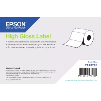 Epson 7113766 augsta spīduma etiķetes 102 mm x 58 000 mm rullī