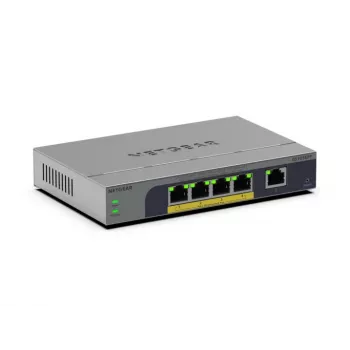 NETGEAR GS105EPP Nenodrošināts Gigabitu Ethernet (10/100/1000) PoE slēdzis darbvirsmas/sienas montāžai, pelēks