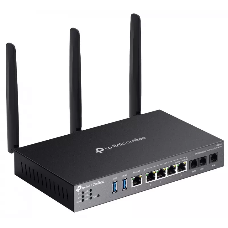 TP-Link Omada DR3220v-4G bezvadu maršrutētājs Gigabit Ethernet divjoslu (2.4 GHz / 5 GHz) Melns
