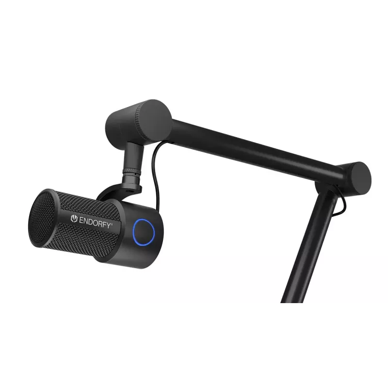 ENDORFY Solum Studio datora mikrofons — USB vadu, 24-bit/96 kHz, 20–20000 Hz, regulējams galda stiprinājums, skārienvadība, austiņu izeja, melns