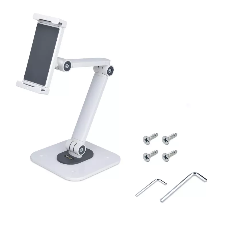 StarTech.com Universāls regulējams galda planšetdatora statīvs, sienas montāžai, ietilpība 1 kg, ergonomisks šarnīrveida planšetdatora turētājs ar pagriešanu/šūpošanu/rotāciju