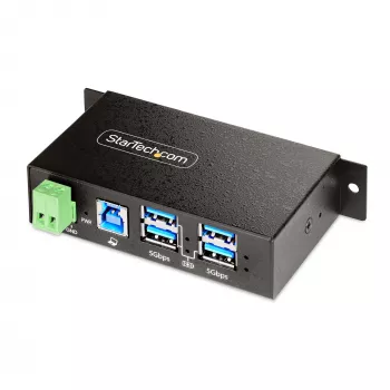 StarTech.com 5G4AINDRM-USB-A-HUB pārvaldāmais USB centrmezgls 4 porti USB 3.2 Gen 1 5 Gbit/s metāla korpuss
