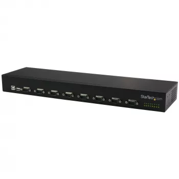 StarTech.com 8-portu USB-serālais adaptera centrmezgls, USB 2.0, seriālais, melns, alumīnijs, 36 W, 100 - 240 V