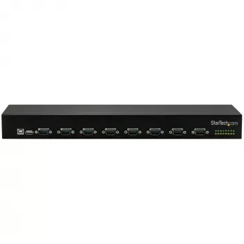 StarTech.com 8-portu USB-serālais adaptera centrmezgls, USB 2.0, seriālais, melns, alumīnijs, 36 W, 100 - 240 V