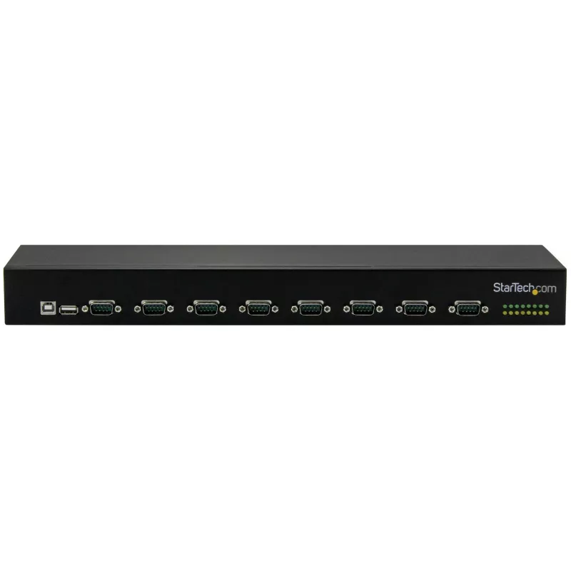 StarTech.com 8-portu USB-serālais adaptera centrmezgls, USB 2.0, seriālais, melns, alumīnijs, 36 W, 100 - 240 V