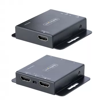 StarTech.com HDMI pagarinātājs pa CAT6/CAT5 kabeli, 4K 30Hz vai 1080p 60Hz, raidītājs un uztvērējs, IR tālvadība