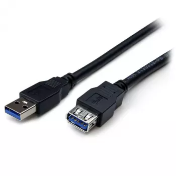 StarTech.com 2m Melns SuperSpeed USB 3.0 Pagarinātājkabelis A uz A - Tēviņš/Mātīte