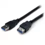 StarTech.com 2m Melns SuperSpeed USB 3.0 Pagarinātājkabelis A uz A - Tēviņš/Mātīte