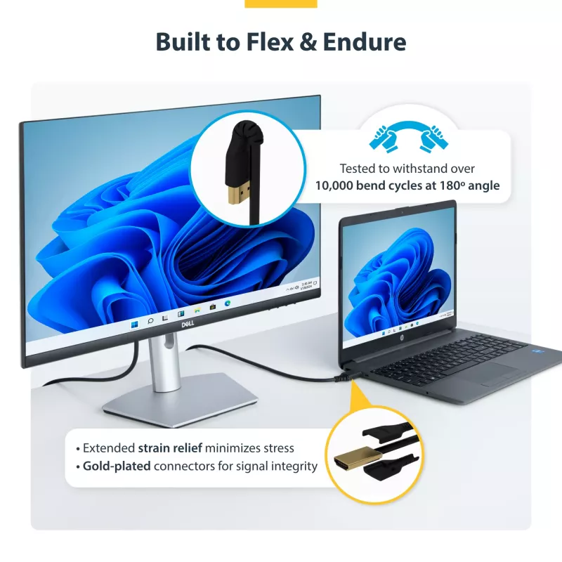 StarTech.com 1,5 m plāns HDMI 2.0 kabelis ar Ethernet, elastīgs Premium sertificēts, 4K 60Hz HDR10, aramīda šķiedra, TPE apvalks