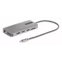 StarTech.com USB-C trīs monitoru daudzportu adapteris, divi 4K 60Hz + 4K 30Hz HDMI un DisplayPort, 4 portu USB centrmezgls, 100W PD caurlaide, GbE, SD/MicroSD karšu lasītāji