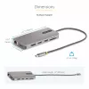 StarTech.com USB-C trīs monitoru daudzportu adapteris, divi 4K 60Hz + 4K 30Hz HDMI un DisplayPort, 4 portu USB centrmezgls, 100W PD caurlaide, GbE, SD/MicroSD karšu lasītāji