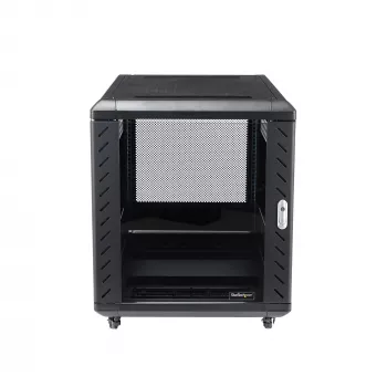 StarTech.com 4-Post 12U Server Rack Cabinet, Lockable 19 inch Data Rack Cabinet for Computer / AV / IT Equipment, Office / Home Network Rack with Casters & Adjustable Mounting Rails