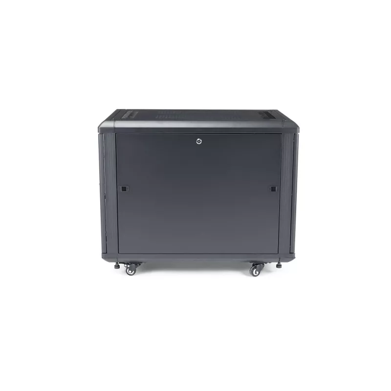 StarTech.com 4-Post 12U Server Rack Cabinet, Lockable 19 inch Data Rack Cabinet for Computer / AV / IT Equipment, Office / Home Network Rack with Casters & Adjustable Mounting Rails