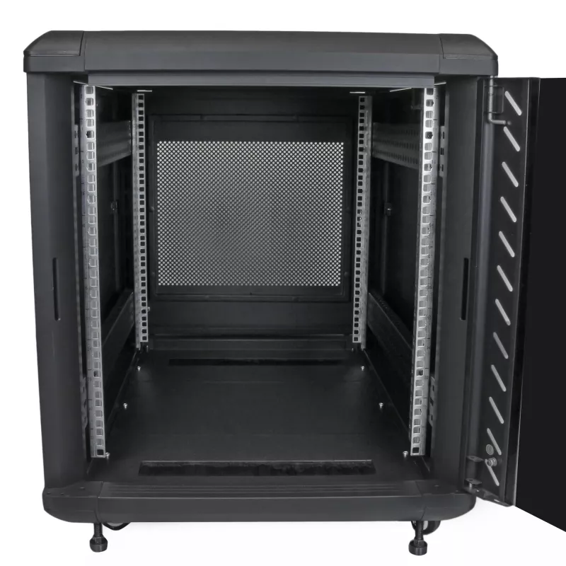 StarTech.com 4-Post 12U Server Rack Cabinet, Lockable 19 inch Data Rack Cabinet for Computer / AV / IT Equipment, Office / Home Network Rack with Casters & Adjustable Mounting Rails