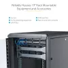 StarTech.com 4-Post 12U Server Rack Cabinet, Lockable 19 inch Data Rack Cabinet for Computer / AV / IT Equipment, Office / Home Network Rack with Casters & Adjustable Mounting Rails