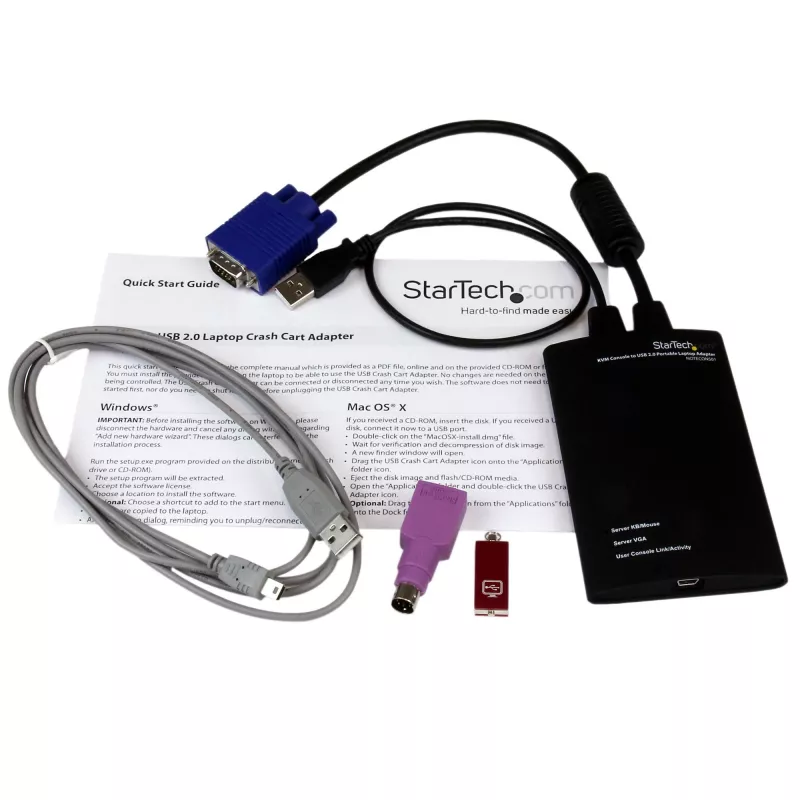 StarTech.com KVM Console uz USB 2.0 portatīvā klēpjdatora crash kart adapteris