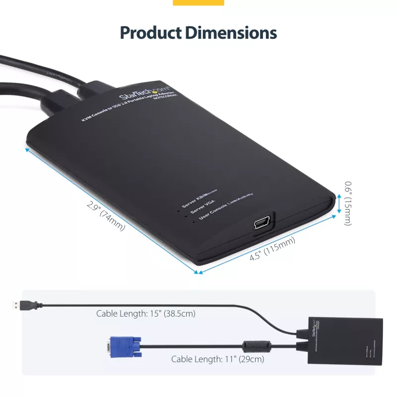 StarTech.com KVM Console uz USB 2.0 portatīvā klēpjdatora crash kart adapteris