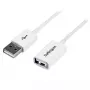 StarTech.com 3m balts USB 2.0 pagarinātāja kabelis A uz A - vīriešu/sieviešu