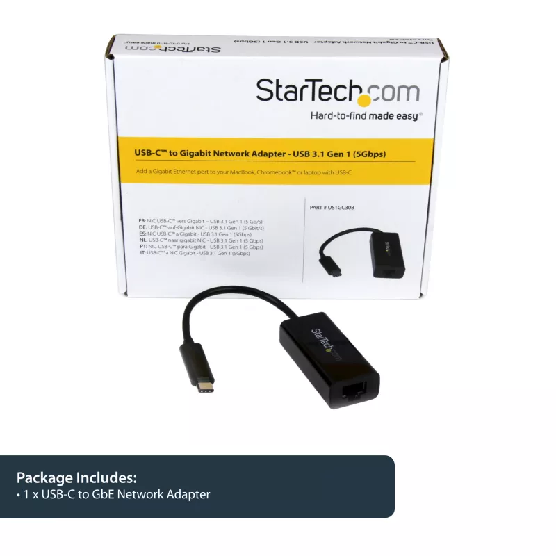 StarTech.com USB-C uz Gigabit Ethernet adapteris - Melns