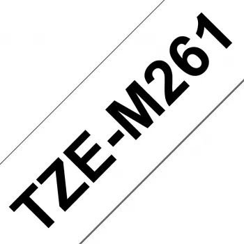 Brother TZe-M261 matēta lente 36 mm melns uz balta 8 m