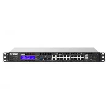 QNAP QGD-1602P Pārvaldīts L2 Gigabit Ethernet (10/100/1000) PoE slēdzis 1U melns, pelēks