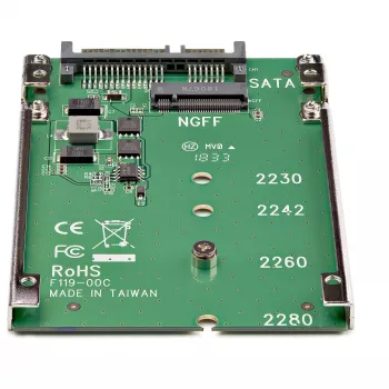 StarTech.com M.2 SATA SSD uz 2,5 collu SATA adapteris - M.2 NGFF uz SATA pārveidotājs - 7 mm - atvērts rāmis - M2 cietā diska adapteris