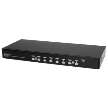 StarTech.com 8 Portu 1U Rackmontējams USB KVM Slēdzis ar OSD un Kabeļiem