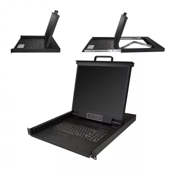 StarTech.com Rackmontējams KVM konsole ar 19 inch LCD monitori un USB atbalstu, 1U, 50 000 MTBF