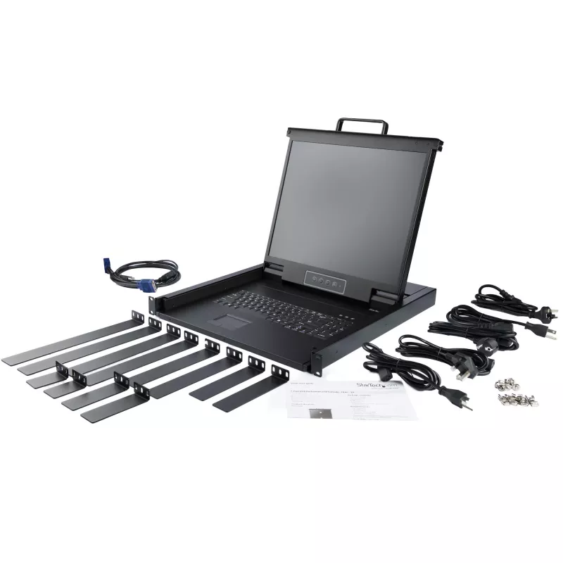 StarTech.com Rackmontējams KVM konsole ar 19 inch LCD monitori un USB atbalstu, 1U, 50 000 MTBF