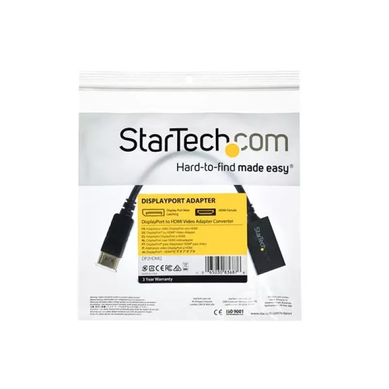 StarTech.com DP2HDMI2 DisplayPort uz HDMI video adapteris, spraudnis/ligzda, līdz 1920x1200, 25 cm