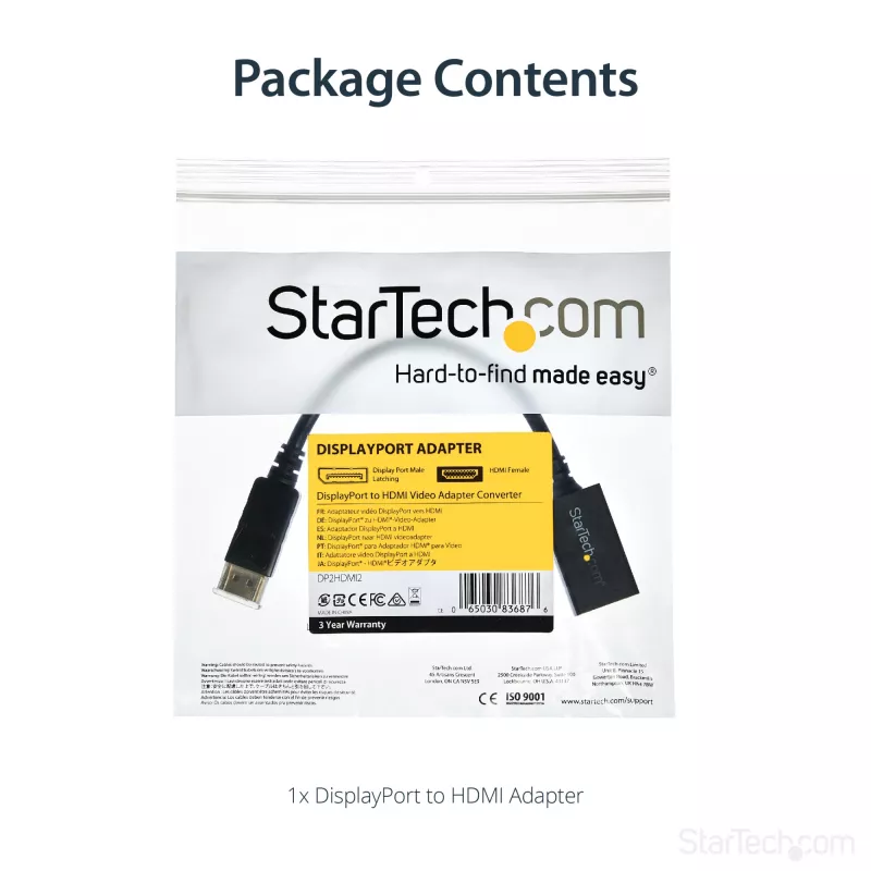 StarTech.com DP2HDMI2 DisplayPort uz HDMI video adapteris, spraudnis/ligzda, līdz 1920x1200, 25 cm