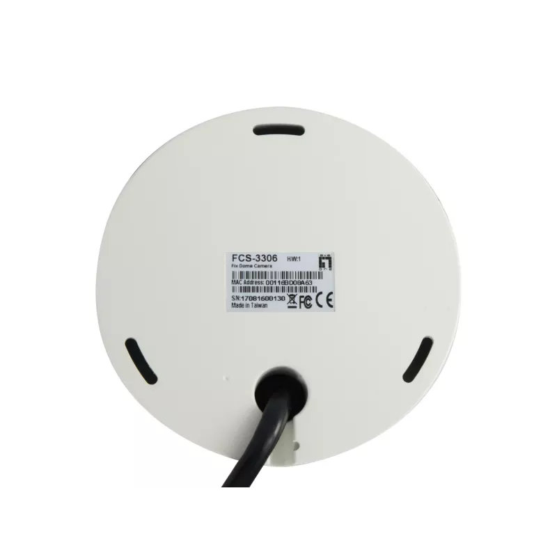LevelOne FCS-3306 HUBBLE kupola IP kamera, 3 MP, H.265, PoE, IR, telpām un ārā, izturīga pret vandāļiem, IP68, balta