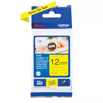 Līmlentes kasete Brother TZE631S, melns uz dzeltena, TZe, 12mm x 4m