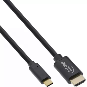 USB displeja kabelis InLine 64111 USB-C (tēviņš) uz HDMI (tēviņš) 1m