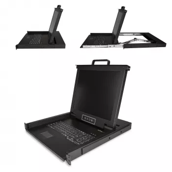 StarTech.com 1U Rackmount KVM konsole ar 17 inch LCD monitori, VGA, USB, 1280x1024