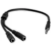 StarTech.com Galvas austiņu adapteris austiņām ar atsevišķām austiņu/mikrofona ligzdām - 3.5mm 4 pozīciju uz 2x 3 pozīciju 3.5mm vīriešu/sieviešu