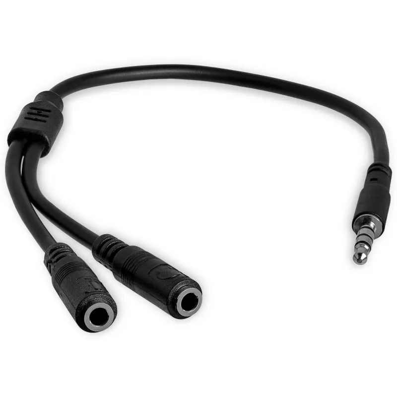 StarTech.com Galvas austiņu adapteris austiņām ar atsevišķām austiņu/mikrofona ligzdām - 3.5mm 4 pozīciju uz 2x 3 pozīciju 3.5mm vīriešu/sieviešu